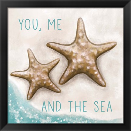 Framed You, Me and the Sea Print