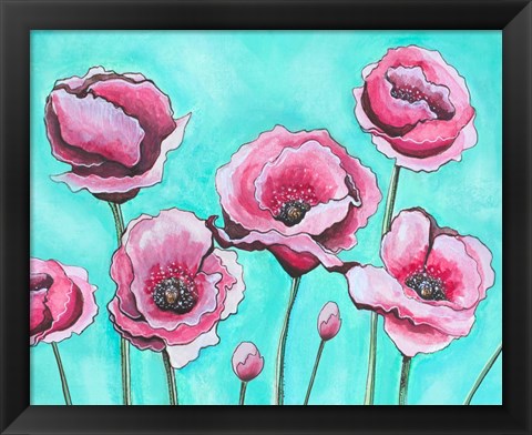 Framed Pink Poppies I Print