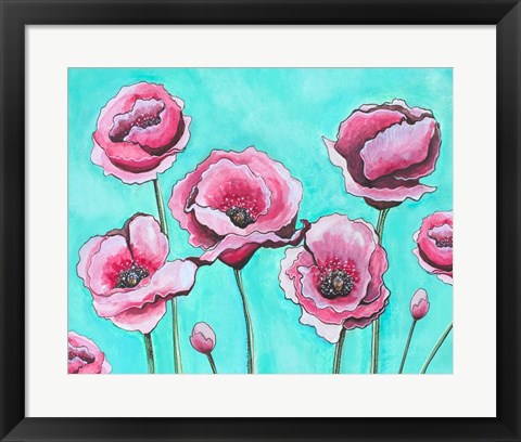 Framed Pink Poppies II Print