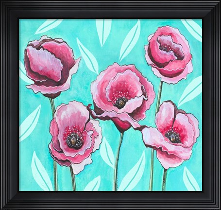 Framed Pink Poppies III Print