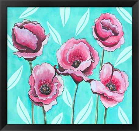 Framed Pink Poppies III Print