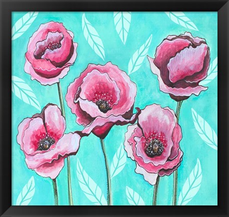 Framed Pink Poppies IV Print