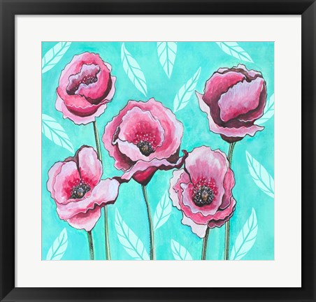 Framed Pink Poppies IV Print