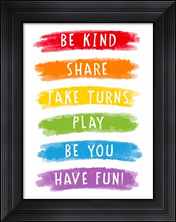 Framed School Rules Print