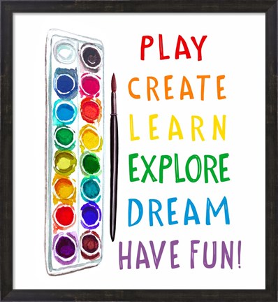Framed Play, Learn, Create Print