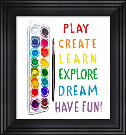 Framed Play, Learn, Create Print