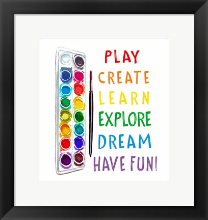 Framed Play, Learn, Create Print