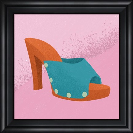 Framed Blue Heel Print