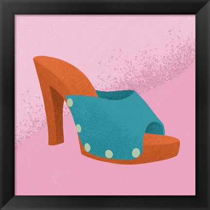 Framed Blue Heel Print