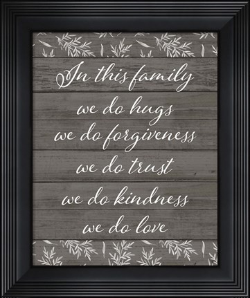 Framed Family Rules Print