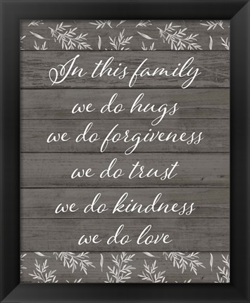 Framed Family Rules Print