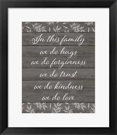 Framed Family Rules Print