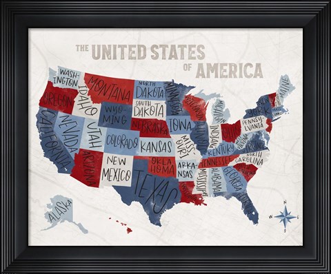 Framed Patchwork USA Print