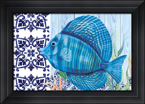 Framed Blue Fish Print