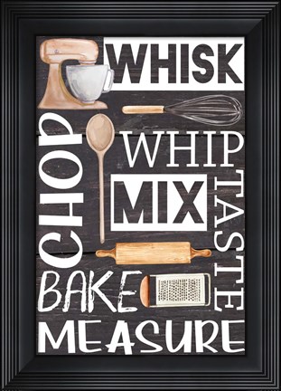Framed Kitchen Words Print
