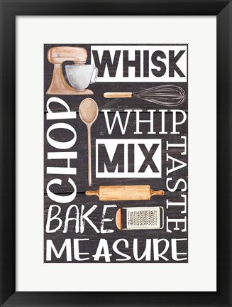 Framed Kitchen Words Print