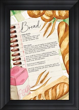 Framed Bread Recipe Print