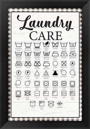 Framed Laundry Instructions Print