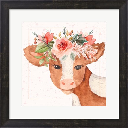 Framed Baby Cow Print