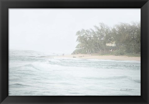 Framed Misty Beach Walk Print