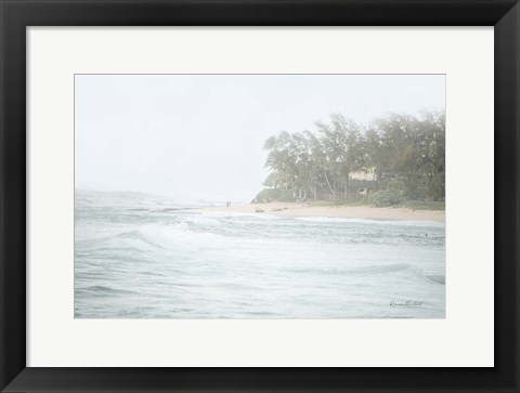 Framed Misty Beach Walk Print