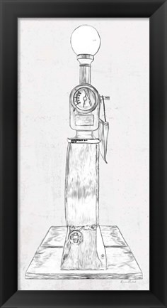 Framed Fuel Station Sketch No. 4 Print