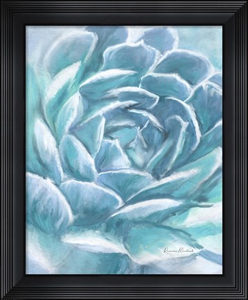 Framed Aqua Succulent Print