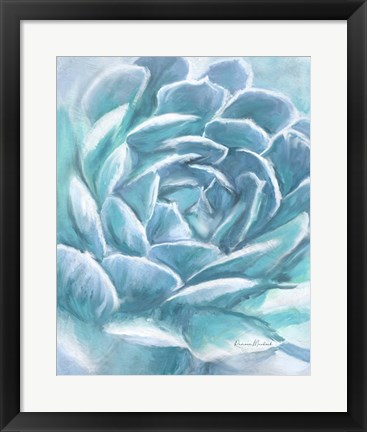 Framed Aqua Succulent Print