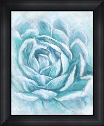 Framed Aqua Succulent II Print