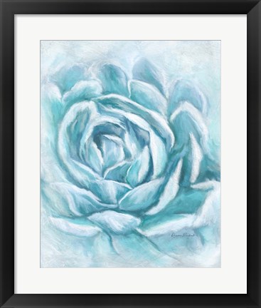 Framed Aqua Succulent II Print