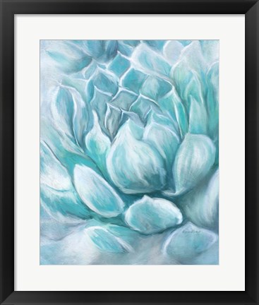 Framed Aqua Succulent IV Print