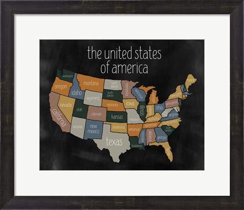 Framed State Map III Print