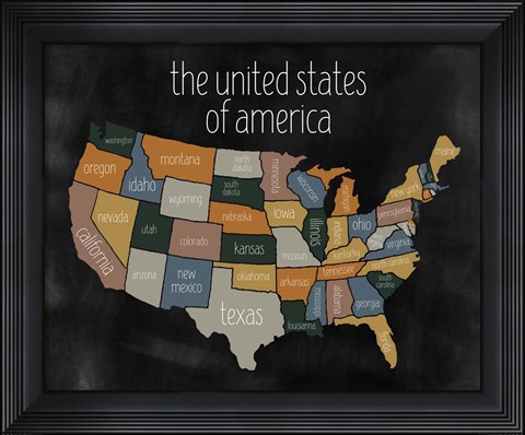 Framed State Map III Print