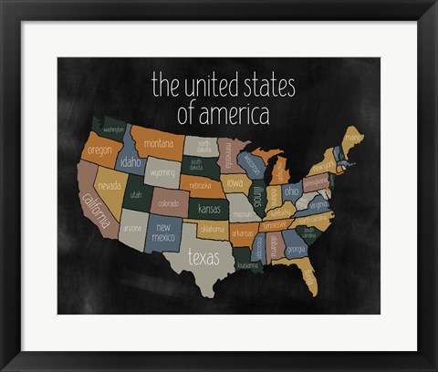 Framed State Map III Print