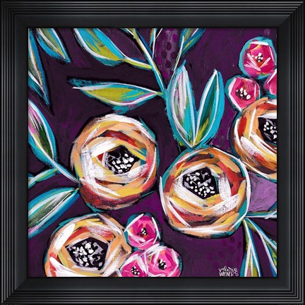 Framed Purple Floral II Print