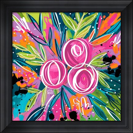 Framed Pink Floral Print