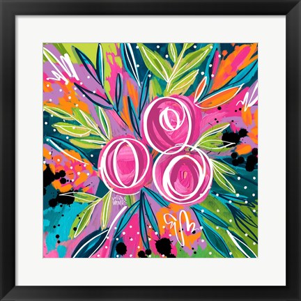 Framed Pink Floral Print