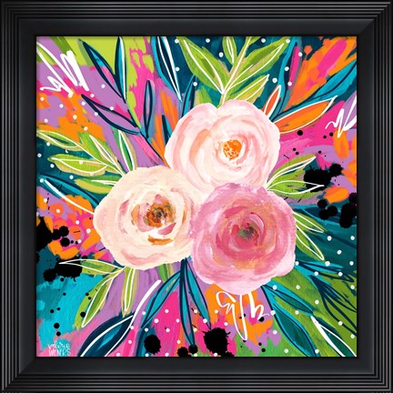 Framed Pink Floral II Print