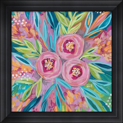 Framed Painted Floral Print