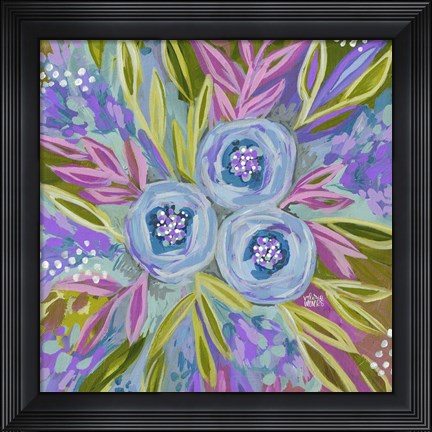 Framed Purple Painted Floral Print