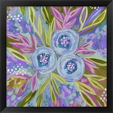 Framed Purple Painted Floral Print