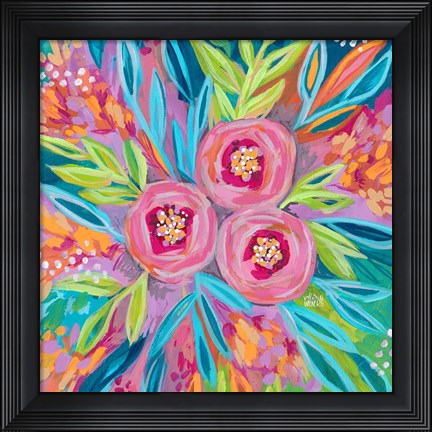 Framed Bright Painted Floral Print