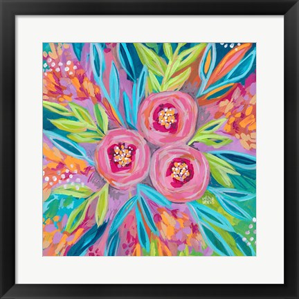 Framed Bright Painted Floral Print