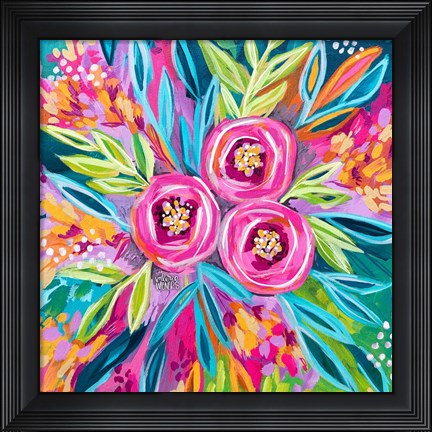 Framed Painted Floral Print