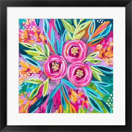 Framed Painted Floral Print