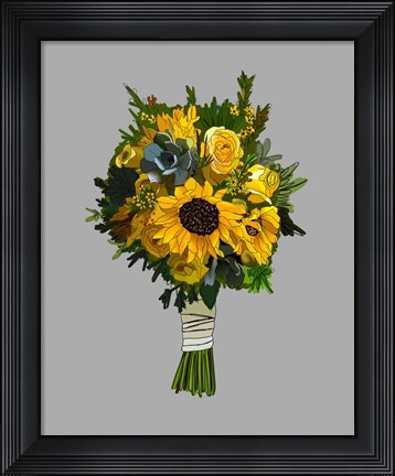 Framed Sunflower Bouquet Print