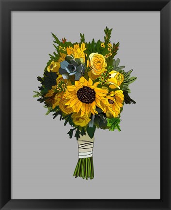 Framed Sunflower Bouquet Print