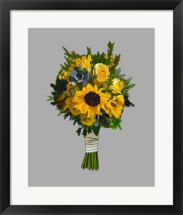 Framed Sunflower Bouquet Print