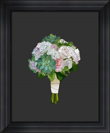 Framed Succulent Bouquet Print