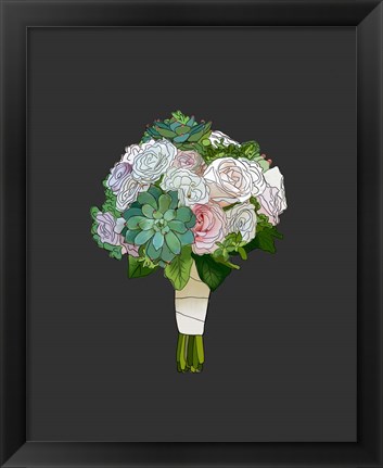 Framed Succulent Bouquet Print